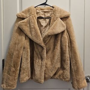 Nine West, Small, tan faux fur jacket